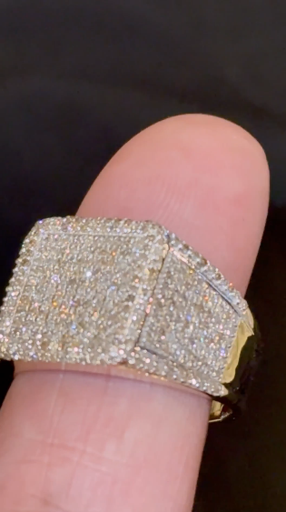 10K YELLOW GOLD 1.75 CARAT NATURAL DIAMOND ENGAGEMENT RING WEDDING PINKY BAND