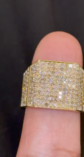 10K YELLOW GOLD 2 CARAT NATURAL DIAMOND ENGAGEMENT RING WEDDING PINKY BAND