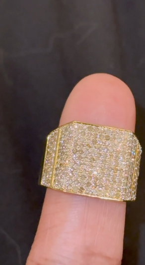 10K YELLOW GOLD 2 CARAT NATURAL DIAMOND ENGAGEMENT RING WEDDING PINKY BAND