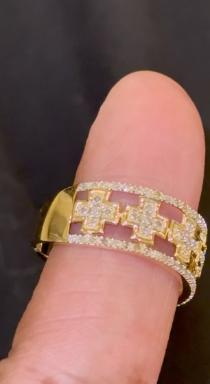 10K YELLOW GOLD .50 CARAT NATURAL DIAMOND ENGAGEMENT RING WEDDING PINKY BAND