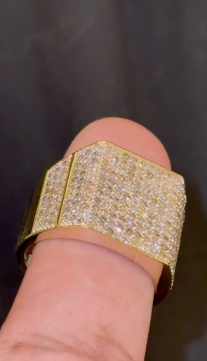 10K YELLOW GOLD 2 CARAT NATURAL DIAMOND ENGAGEMENT RING WEDDING PINKY BAND