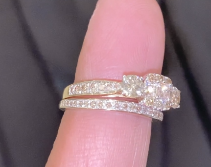 10K YELLOW WHITE GOLD 1.25 CARAT WOMEN PRINCESS DIAMOND ENGAGEMENT RING WEDDING BAND BRIDAL SET