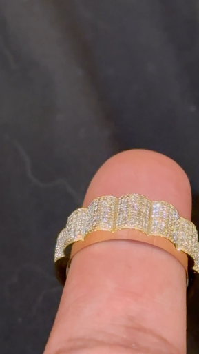 10K YELLOW GOLD .50 CARAT NATURAL DIAMOND ENGAGEMENT RING WEDDING PINKY BAND