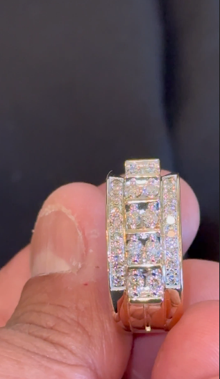 10K YELLOW GOLD 1.25 CARAT NATURAL DIAMOND ENGAGEMENT RING WEDDING PINKY BAND