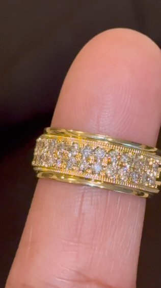 10K YELLOW GOLD 1.10 CARAT NATURAL DIAMOND ENGAGEMENT RING WEDDING PINKY BAND