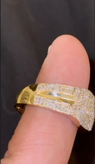 10K YELLOW GOLD 1 CARAT NATURAL DIAMOND ENGAGEMENT RING WEDDING PINKY BAND
