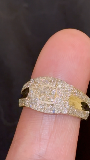 10K YELLOW GOLD 1 CARAT NATURAL DIAMOND ENGAGEMENT RING WEDDING PINKY BAND