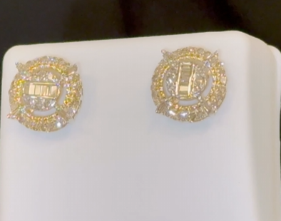 10K YELLOW GOLD .60 CARAT 10 MM 100% GENUINE DIAMONDS MENS/WOMENS EARRING STUDS