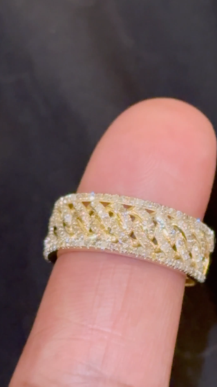 10K YELLOW GOLD .65 CARAT NATURAL DIAMOND ENGAGEMENT RING WEDDING PINKY BAND