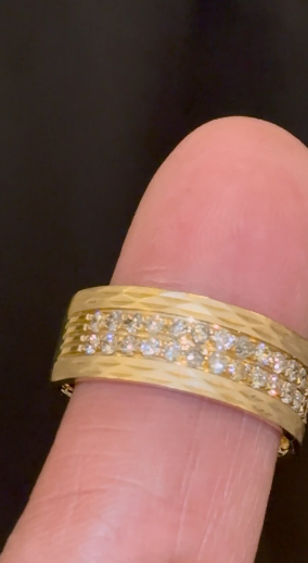 10K YELLOW GOLD .75 CARAT NATURAL DIAMOND ENGAGEMENT RING WEDDING PINKY BAND