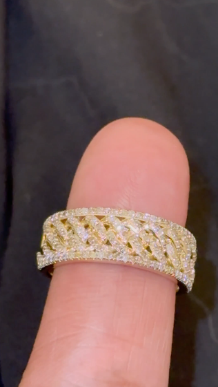 10K YELLOW GOLD .65 CARAT NATURAL DIAMOND ENGAGEMENT RING WEDDING PINKY BAND