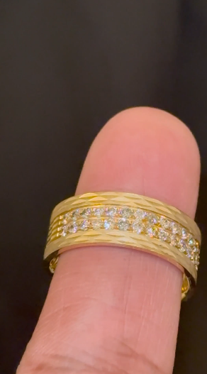 10K YELLOW GOLD .75 CARAT NATURAL DIAMOND ENGAGEMENT RING WEDDING PINKY BAND