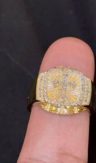 10K YELLOW GOLD .50 CARAT NATURAL DIAMOND ENGAGEMENT RING WEDDING PINKY BAND