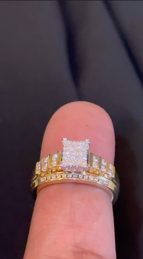 10K YELLOW WHITE GOLD .75 CARAT NATURAL DIAMOND ENGAGEMENT RING WEDDING RING BRIDAL