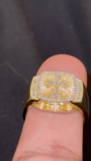 10K YELLOW GOLD .50 CARAT NATURAL DIAMOND ENGAGEMENT RING WEDDING PINKY BAND