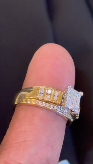 10K YELLOW WHITE GOLD .75 CARAT NATURAL DIAMOND ENGAGEMENT RING WEDDING RING BRIDAL