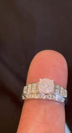 10K WHITE GOLD .75 CARAT NATURAL DIAMOND ENGAGEMENT RING WEDDING RING BRIDAL