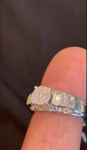 10K WHITE GOLD .75 CARAT NATURAL DIAMOND ENGAGEMENT RING WEDDING RING BRIDAL