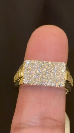 10K YELLOW GOLD 1.25 CARAT NATURAL DIAMOND ENGAGEMENT RING WEDDING PINKY BAND