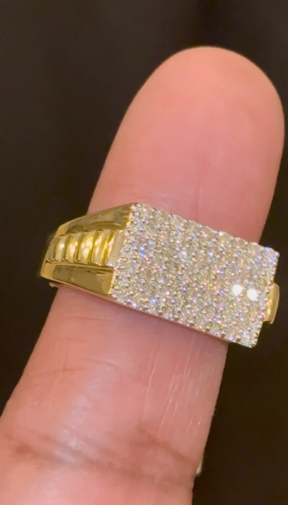 10K YELLOW GOLD 1.25 CARAT NATURAL DIAMOND ENGAGEMENT RING WEDDING PINKY BAND