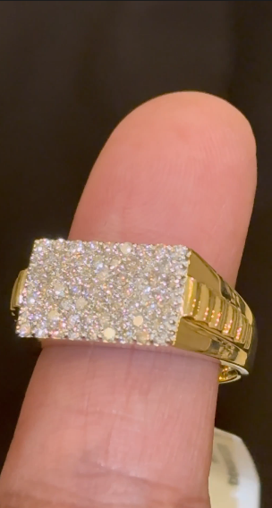 10K YELLOW GOLD 1.25 CARAT NATURAL DIAMOND ENGAGEMENT RING WEDDING PINKY BAND