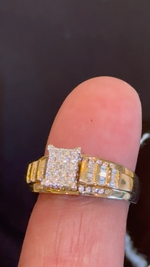 10K YELLOW WHITE GOLD .75 CARAT NATURAL DIAMOND ENGAGEMENT RING WEDDING RING BRIDAL