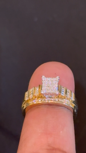 10K YELLOW WHITE GOLD .75 CARAT NATURAL DIAMOND ENGAGEMENT RING WEDDING RING BRIDAL
