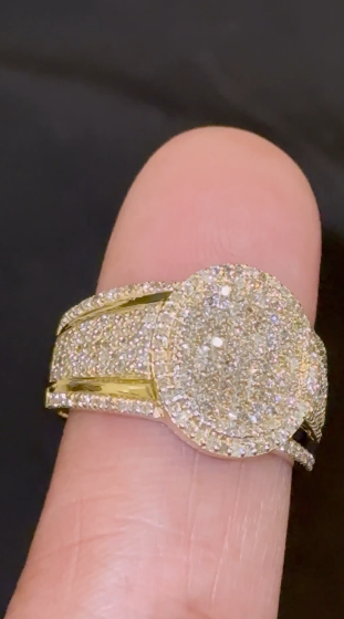 10K YELLOW GOLD 1.25 CARAT NATURAL DIAMOND ENGAGEMENT RING WEDDING PINKY BAND