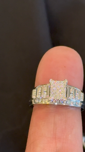 10K WHITE GOLD .75 CARAT NATURAL DIAMOND ENGAGEMENT RING WEDDING RING BRIDAL