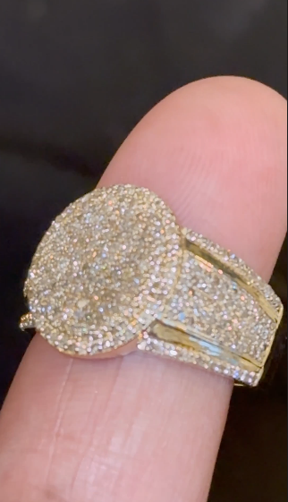 10K YELLOW GOLD 1.25 CARAT NATURAL DIAMOND ENGAGEMENT RING WEDDING PINKY BAND