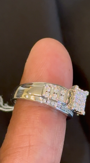 10K WHITE GOLD .75 CARAT NATURAL DIAMOND ENGAGEMENT RING WEDDING RING BRIDAL