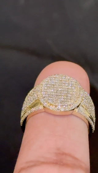 10K YELLOW GOLD 1.25 CARAT NATURAL DIAMOND ENGAGEMENT RING WEDDING PINKY BAND