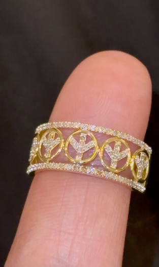 10K YELLOW GOLD .50 CARAT NATURAL DIAMOND ENGAGEMENT RING WEDDING PINKY BAND