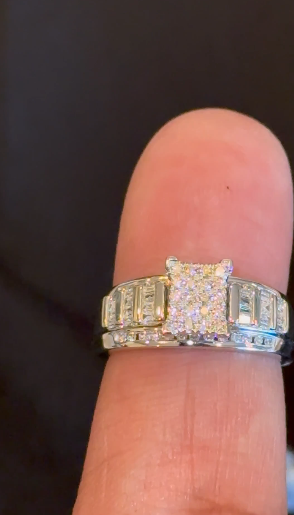 10K WHITE GOLD .75 CARAT NATURAL DIAMOND ENGAGEMENT RING WEDDING RING BRIDAL