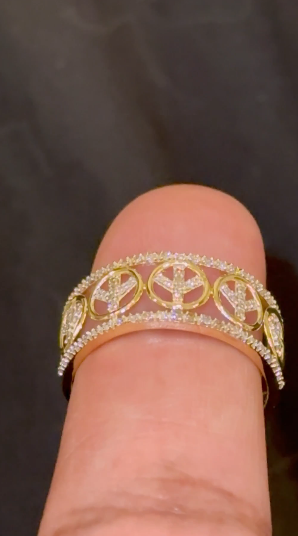 10K YELLOW GOLD .50 CARAT NATURAL DIAMOND ENGAGEMENT RING WEDDING PINKY BAND
