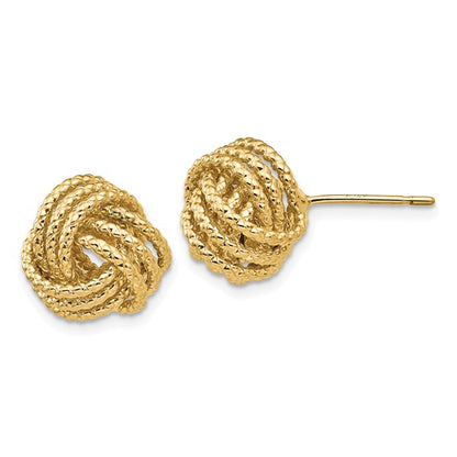 14k Polished and Twisted Love Knot Post Earrings