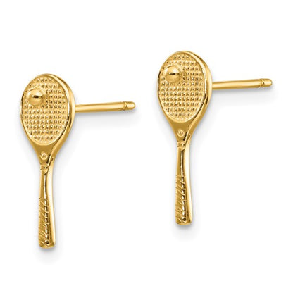 14k Mini Tennis Racquet with Ball Post Earrings