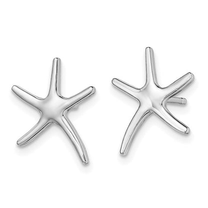 14K White Gold Polished Mini Starfish Earrings