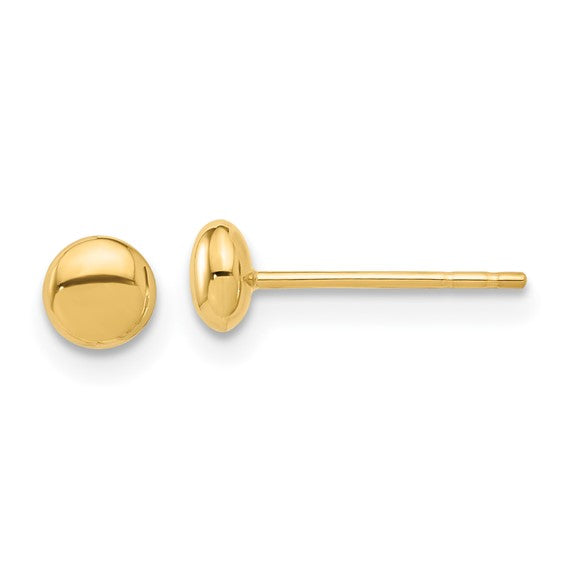 14K Polished 4.5mm Button Post Earrings