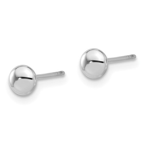 14K White Gold Polished 4.5mm Button Post Earrings