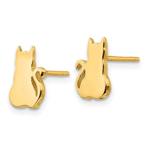 14K Cat Earrings