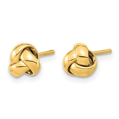 14k Gold Polished Love Knot Post Earrings