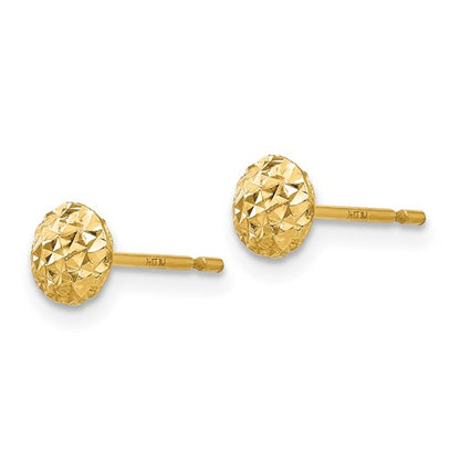 14K Gold 5mm Circle Puff Post Earrings