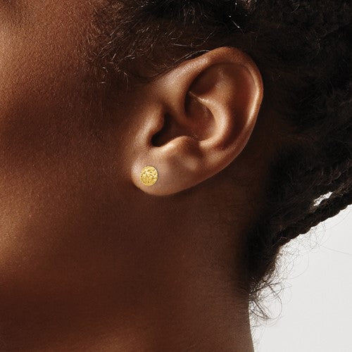 14K 6mm Puff Circle Post Earrings