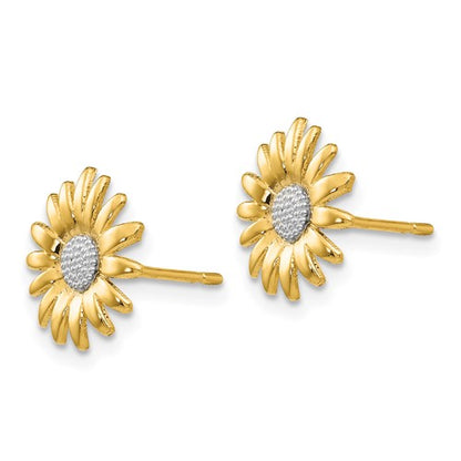 14k and Rhodium Mini Daisy Post Earrings