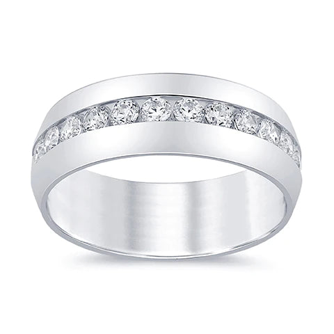 10K WHITE GOLD 1.10 CARAT NATURAL DIAMOND WEDDING BAND BRIDAL ENGAGEMENT RING