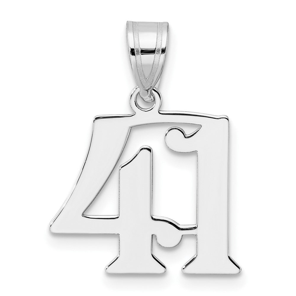 14kw Polished Number 41 Pendant