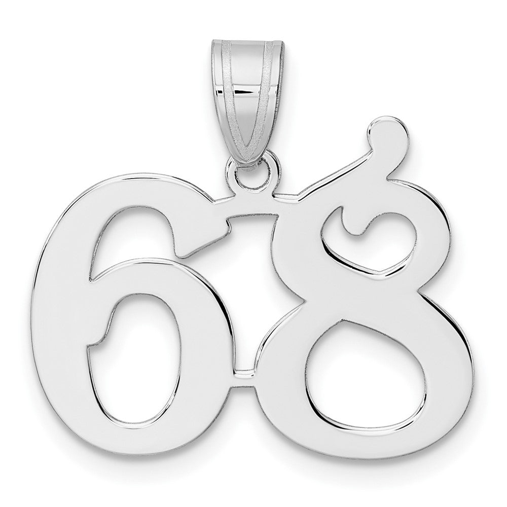 14kw Polished Number 68 Pendant