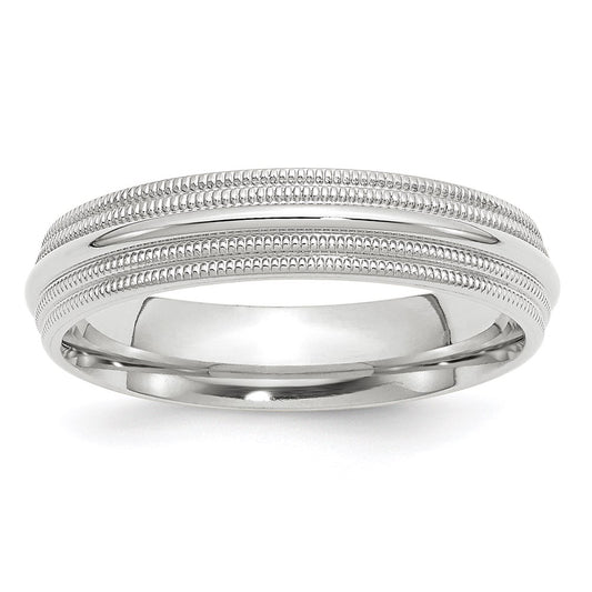 14KW 5mm Double Milgrain Comfort Fit Band Size 10.5