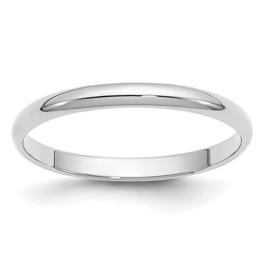 14k White Gold 1.5mm Half-Round Wedding Band